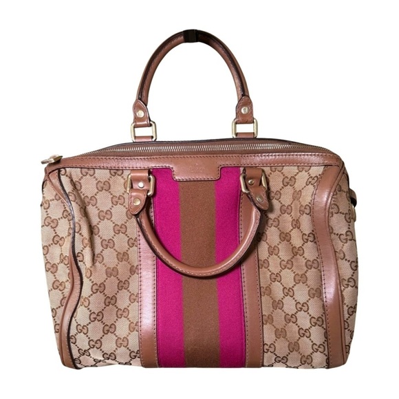 Gucci Handbags - Gucci Joy GG Medium Boston Canvas Bag
